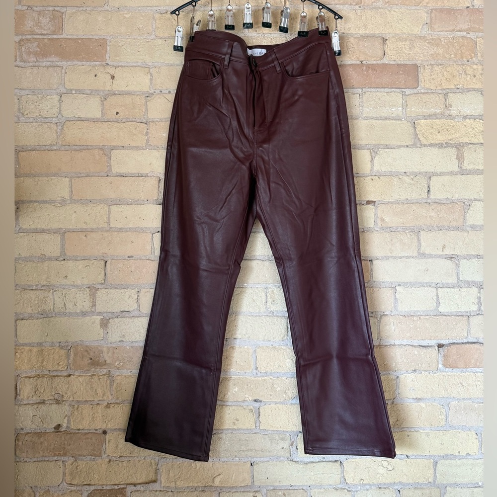 LOFT Burgundy Faux Leather Pants